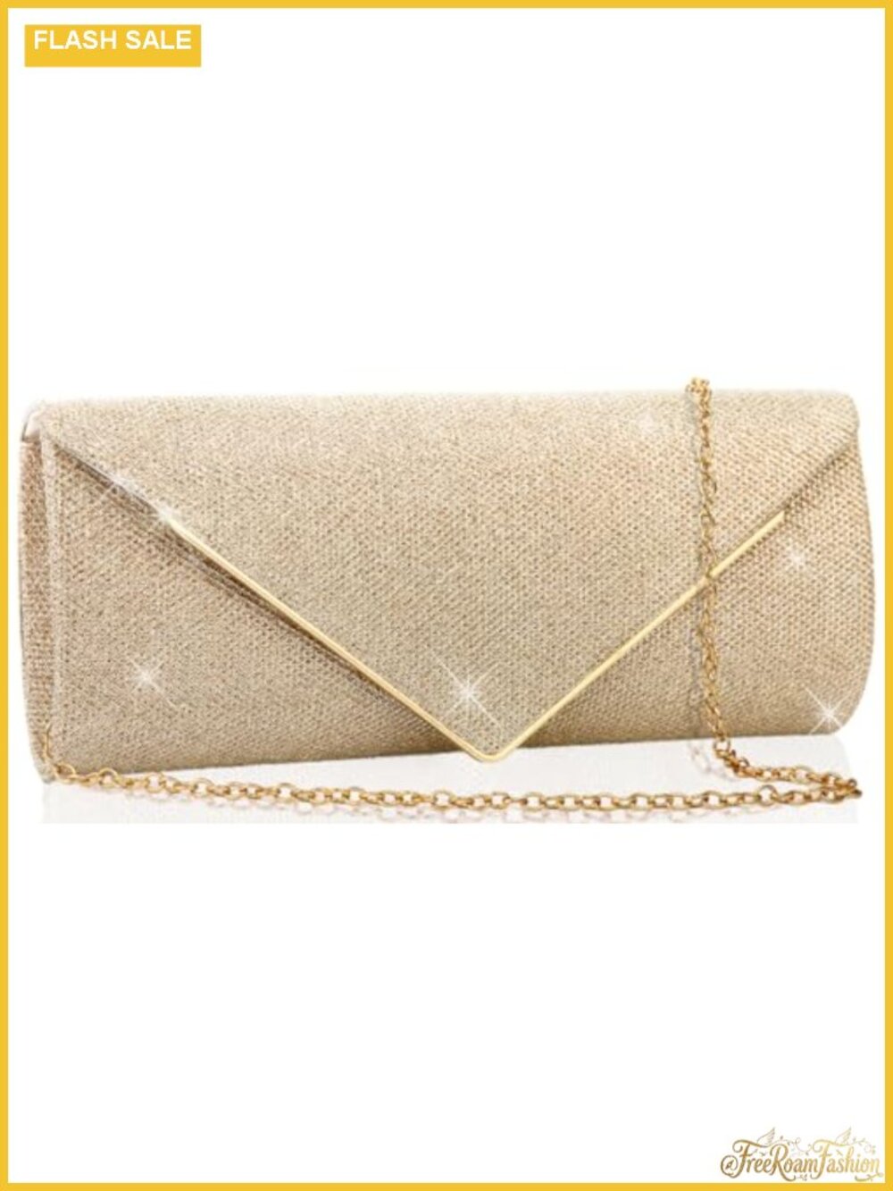 Sparkling Envelope Clutch with Detachable Chain Evening Bag for Women